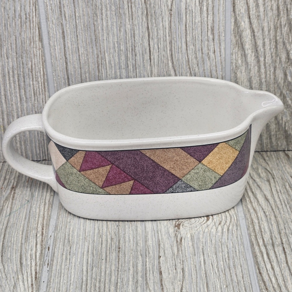 Studio Nova Palm Desert Gravy Boat Nancy Green Y2216 Geometric Stoneware Cream
